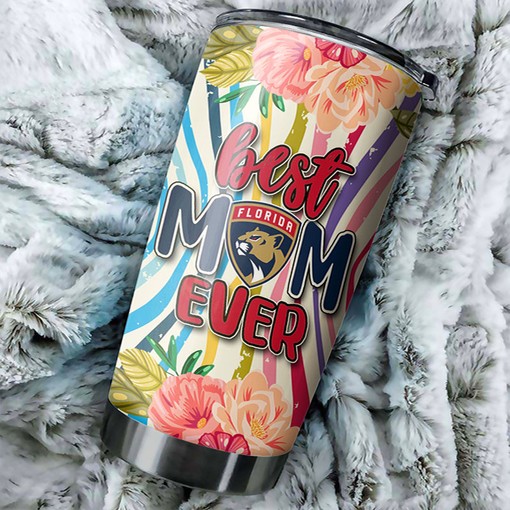 Personalized Gift Idea - Best Mom Ever Flower Florida Panthers NHL Tumbler