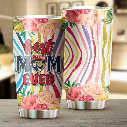 Personalized Gift Idea - Best Mom Ever Flower Florida Panthers NHL Tumbler - Image 2