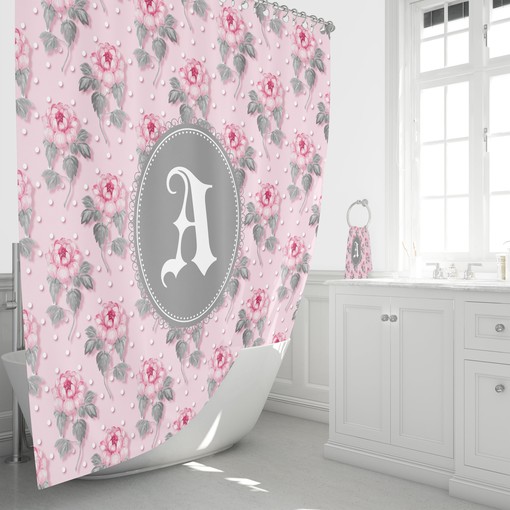 Personalized Granny Chic Shower Curtain with Vintage-Style Bath Items for Classic Bathroom Decor - Image 2