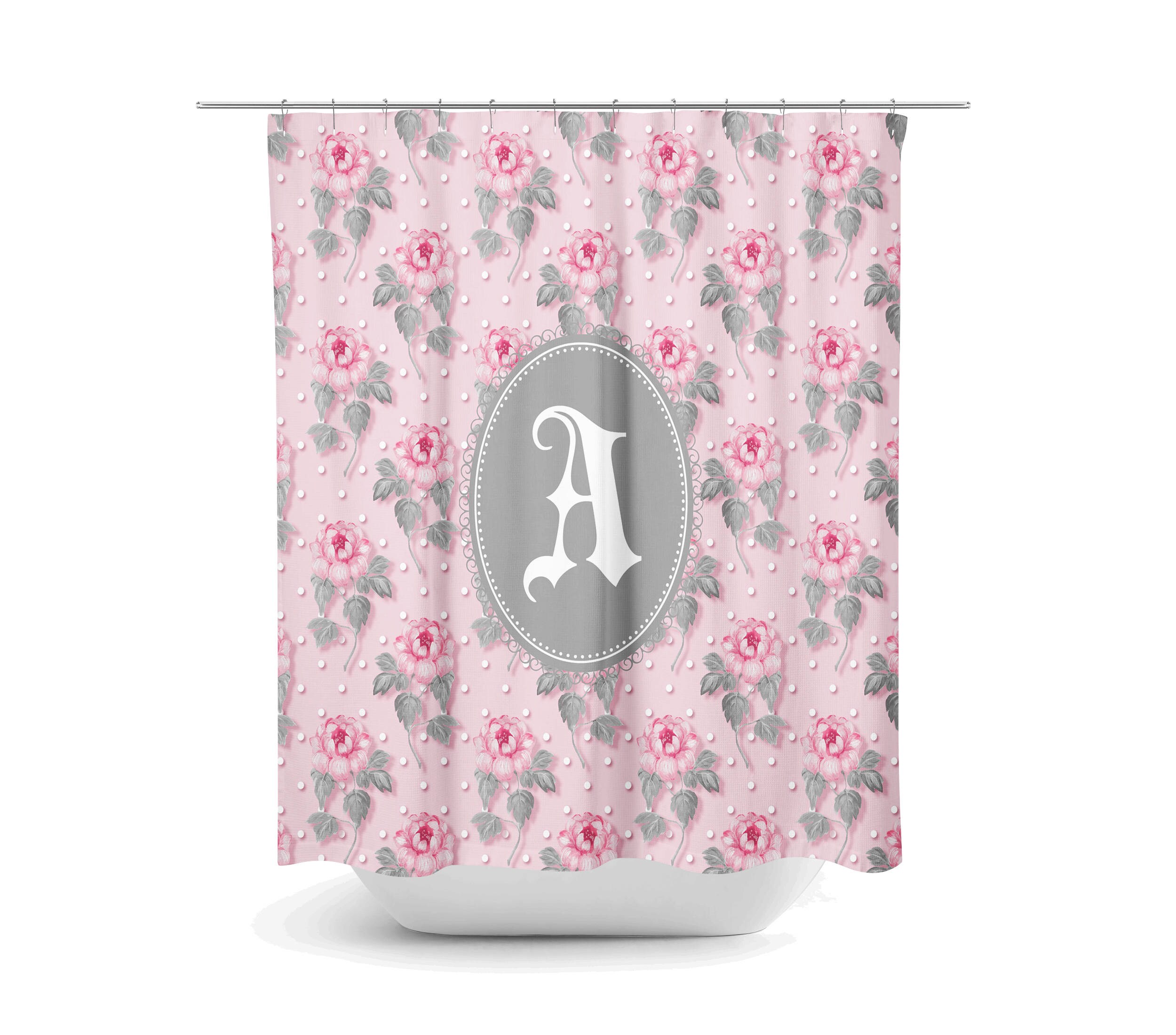 Personalized Granny Chic Shower Curtain with Vintage-Style Bath Items for Classic Bathroom Decor - Image 3