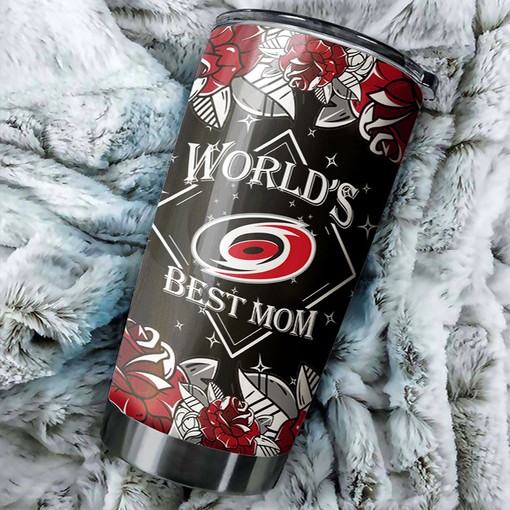 Personalized NHL Tumbler - Carolina Hurricanes World's Best Mom with Team Logo Design