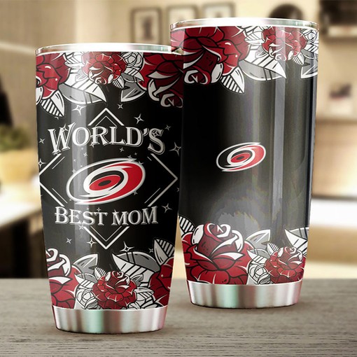 Personalized NHL Tumbler - Carolina Hurricanes World's Best Mom with Team Logo Design - Image 2