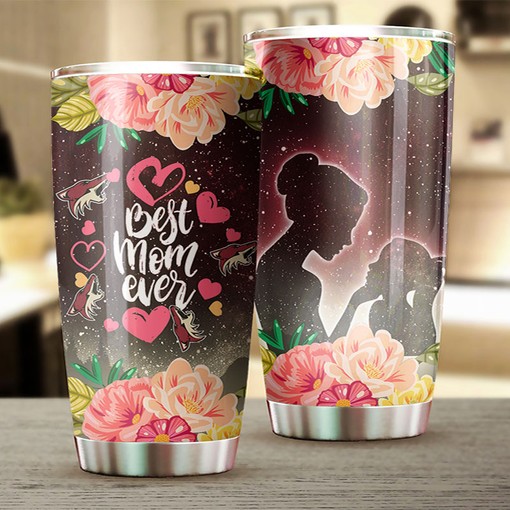 Personalized NHL Tumbler - Phoenix Coyotes Best Mom Ever with Flower Design - Image 2