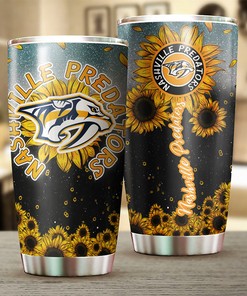 Personalized Nashville Predators NHL Tumbler with Sunflower Design - Ideal Drink Container for Fans
