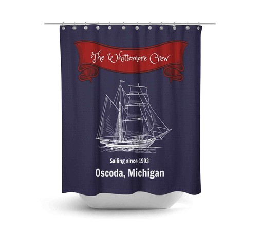 Personalized Nautical Shower Curtain with Maritime Bathroom Decor for Seafaring Style - Image 2