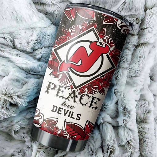 Personalized New Jersey Devils NHL Tumbler with Hockey Grunge Design - Ideal Drinkware for Fans