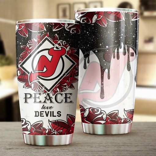 Personalized New Jersey Devils NHL Tumbler with Hockey Grunge Design - Ideal Drinkware for Fans - Image 2