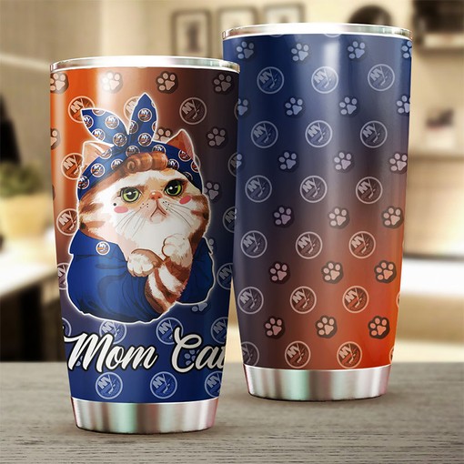Personalized New York Islanders NHL Tumbler for Cat Moms - Ideal Drinkware for Fans - Image 2