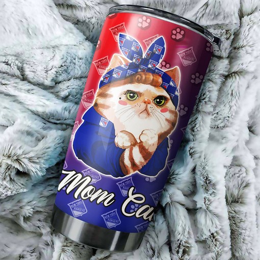 Personalized New York Rangers NHL Tumbler for Cat Moms - Ideal Drinkware for Fans