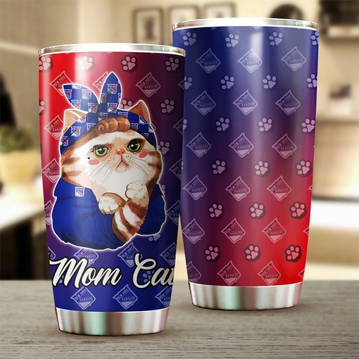 Personalized New York Rangers NHL Tumbler for Cat Moms - Ideal Drinkware for Fans - Image 2