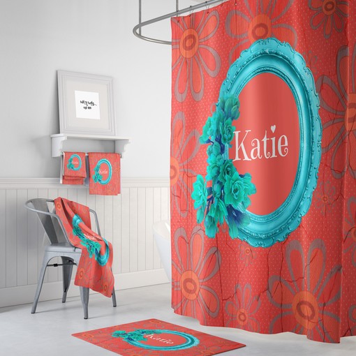 Personalized Orange Shower Curtain - Add a Personalized Touch of Color to Your Bath Decor