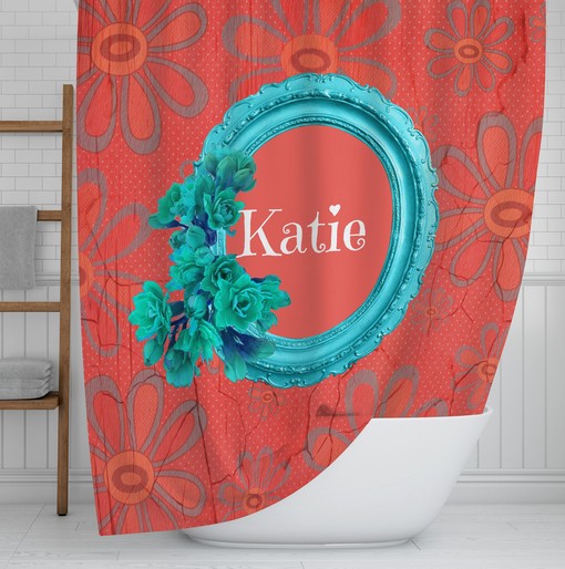 Personalized Orange Shower Curtain - Add a Personalized Touch of Color to Your Bath Decor - Image 2