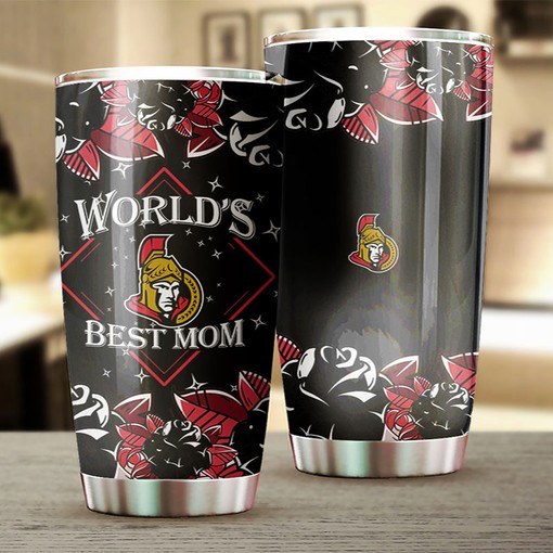 Personalized Ottawa Senators NHL Tumbler for World's Best Moms - Perfect Gift for Sports Fans - NHL Tumbler 20 oz - Image 2