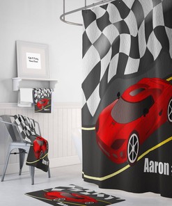 Personalized Race Car Shower Curtain - Add a Personalized Touch to Your Bath Decor