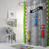 Personalized Race Car Shower Curtain with Checkered Flag Bath Set for Playful Bathroom Decor
