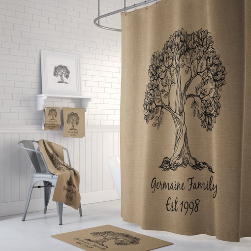 Personalized Rustic Shower Curtain with Classic Farmhouse Design - Unique Bathtub Curtain for Your Rustic Bathroom