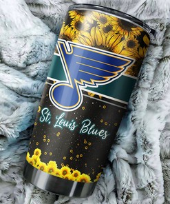 Personalized St. Louis Blues NHL Tumbler with Sunflower Design - Ideal Drinkware for Fans