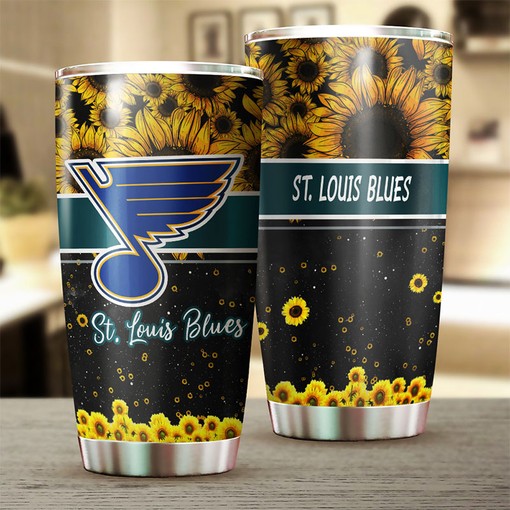 Personalized St. Louis Blues NHL Tumbler with Sunflower Design - Ideal Drinkware for Fans - Image 2