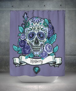 Personalized Sugar Skull Shower Curtain with Unique Bathroom Decor for Personal Flair