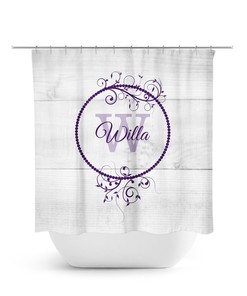 Personalized Vintage Monogram Shower Curtain - Rustic and Farmhouse Design for Bathroom Decor