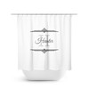 Personalized White and Gray Monogram Shower Curtain for Classic Men Bathroom Decor - SHOWER75