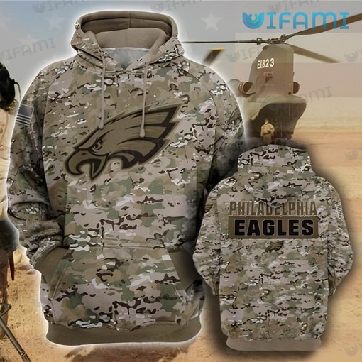 Philadelphia Eagles Camouflage Logo Mens 3D Hoodies with a Unique Design