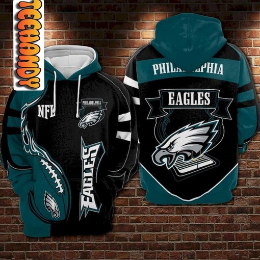 Philadelphia Eagles Custom All Over Print Hoodie with Graphic Design and Name Options