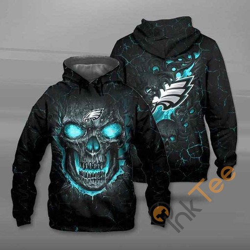 Philadelphia Eagles Lava Skull All-Over Print 3D Hoodie for Men and Women