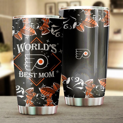 Philadelphia Flyers NHL Tumbler NHL Logo World's Best Mom Tumbler, Perfect for Dedicated Fans and Tumbler Gift Ideas - Image 2