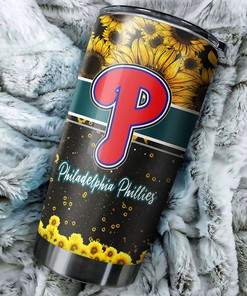 Philadelphia Phillies Beautiful Sunflower Design MLB Tumbler with a Vibrant and MLB Design
