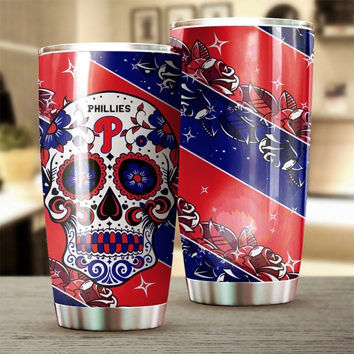 Philadelphia Phillies Bold Twist Skull MLB Tumbler with a Unique and MLB Design