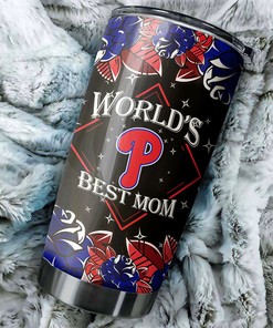 Philadelphia Phillies MLB Tumbler - Personalized World's Best Baseball Mom Gift with MLB Logo