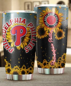 Philadelphia Phillies Sunflower MLB Tumbler with Custom Logo for Personalized Memories