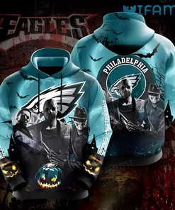 Philly Eagles Jason Michael Freddy Halloween 3D Hoodie Perfect for Eagles Fans with Spooky Design