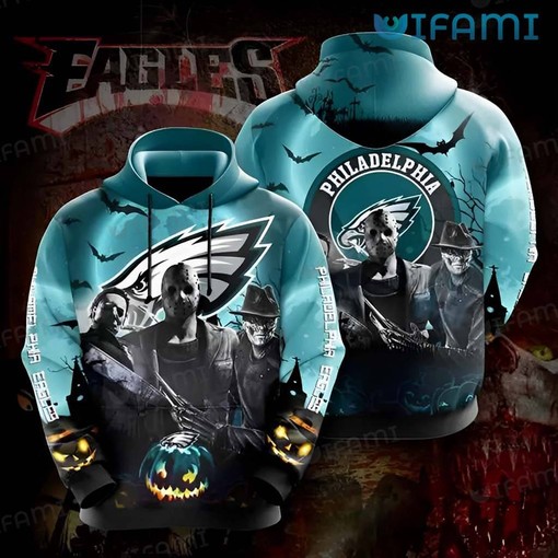 Philly Eagles Jason Michael Freddy Halloween 3D Hoodie Perfect for Eagles Fans with Spooky Design