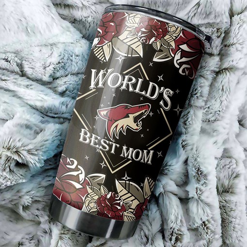 Phoenix Coyotes NHL Tumbler NHL Logo World's Best Mom Tumbler, Perfect for Dedicated Fans and Personalized Tumblers