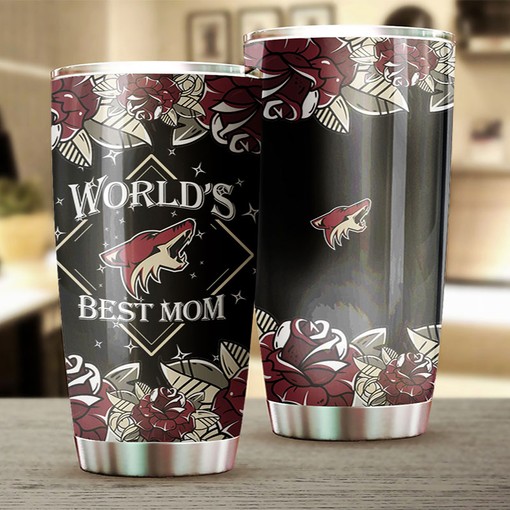 Phoenix Coyotes NHL Tumbler NHL Logo World's Best Mom Tumbler, Perfect for Dedicated Fans and Personalized Tumblers - Image 2
