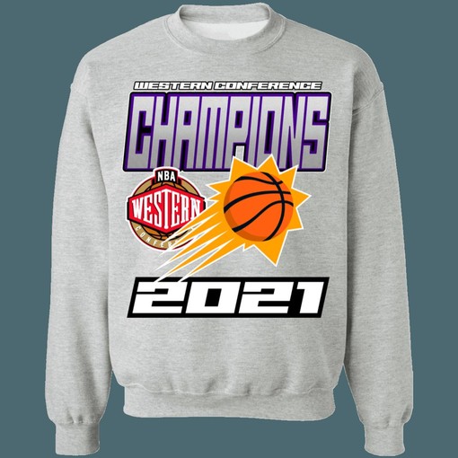 Phoenix Suns 2021 NBA Western Conference Champions Crewneck Sweatshirt Hoodie Shirt - Ideal for Fans - Image 3