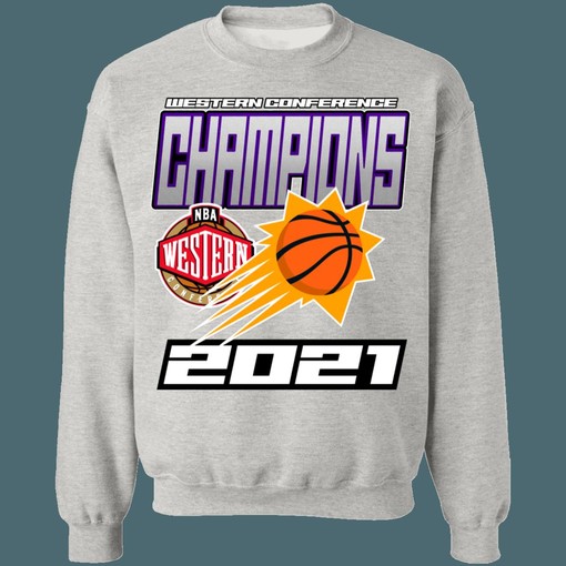 Phoenix Suns 2021 NBA Western Conference Champions Crewneck Sweatshirt Hoodie Shirt - Ideal for Fans - Image 4
