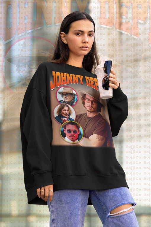 Photo Homage Justice for Johnny Depp Sweatshirt with RottenBorn Trial