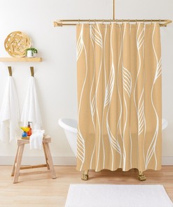 Pink Abstract Art Shower Curtain with Trendy Artistic Design and Extra-Durable Waterproof Material for Bathroom