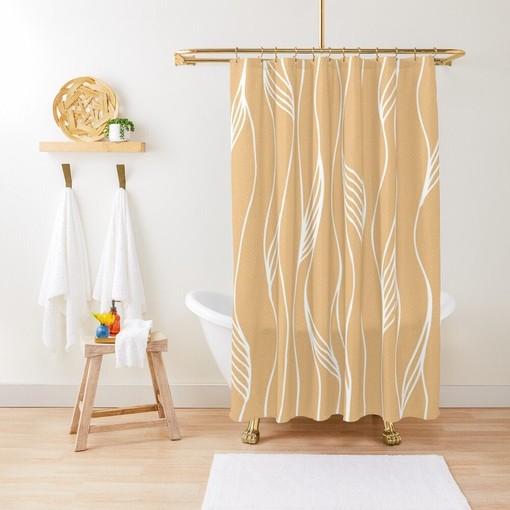 Pink Abstract Art Shower Curtain with Trendy Artistic Design and Extra-Durable Waterproof Material for Bathroom