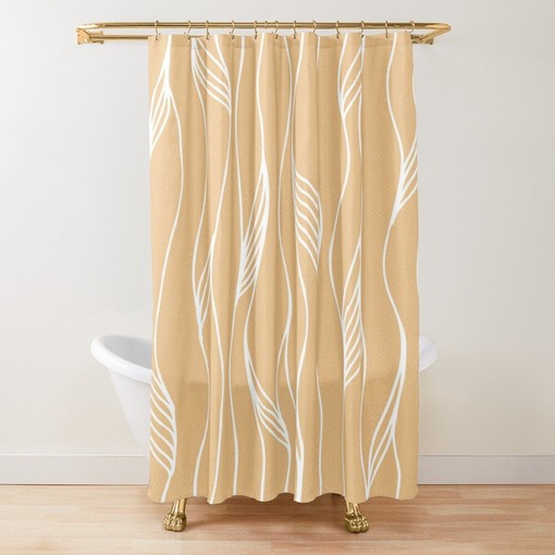Pink Abstract Art Shower Curtain with Trendy Artistic Design and Extra-Durable Waterproof Material for Bathroom - Image 2