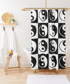 Pink Heart Shapes Abstract Shower Curtain with Unique Eco-Friendly Material and Waterproof Design for Decoration