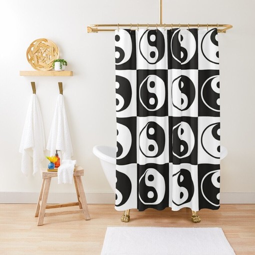 Pink Heart Shapes Abstract Shower Curtain with Unique Eco-Friendly Material and Waterproof Design for Decoration