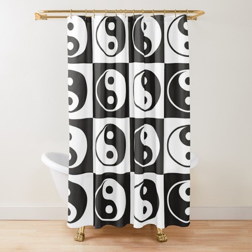 Pink Heart Shapes Abstract Shower Curtain with Unique Eco-Friendly Material and Waterproof Design for Decoration - Image 2