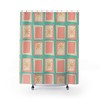 Pink Mid Century Modern Shower Curtain, Vintage Retro Apartment Bathroom Decor