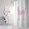 Pink Poodle Shower Curtain | Black and White Bath Mat & Towels | 50s Bathroom Decor