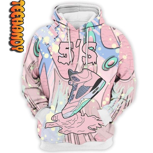 Pink Shoes Dripping All Over Print 3D Hoodie with Retro Easter Vibes
