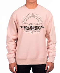 Pink TCU Horned Frogs Premium Heavyweight Pullover Sweatshirt for Men, Official University Fan Shirt